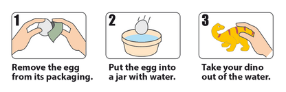 Hatching dinosaur in fizzy egg,