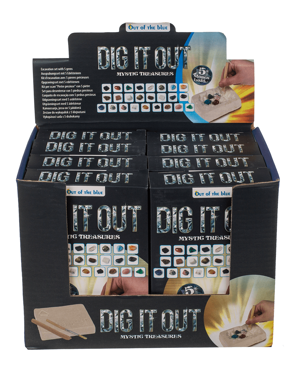 Excavation set with 5 gems,