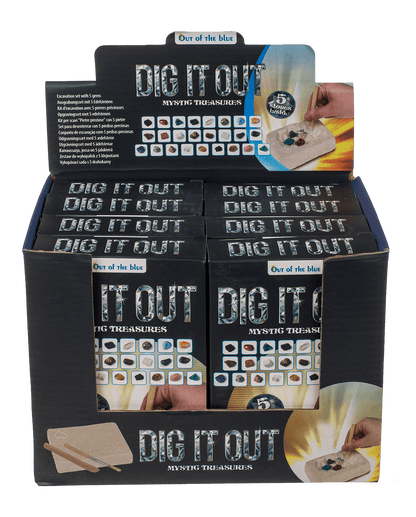 Excavation set with 5 gems,
