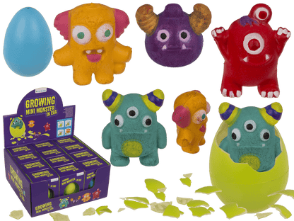 Growing mini monster in egg, 6,5 cm,