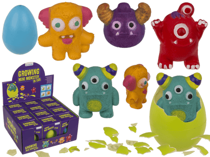 Growing mini monster in egg, 6,5 cm,