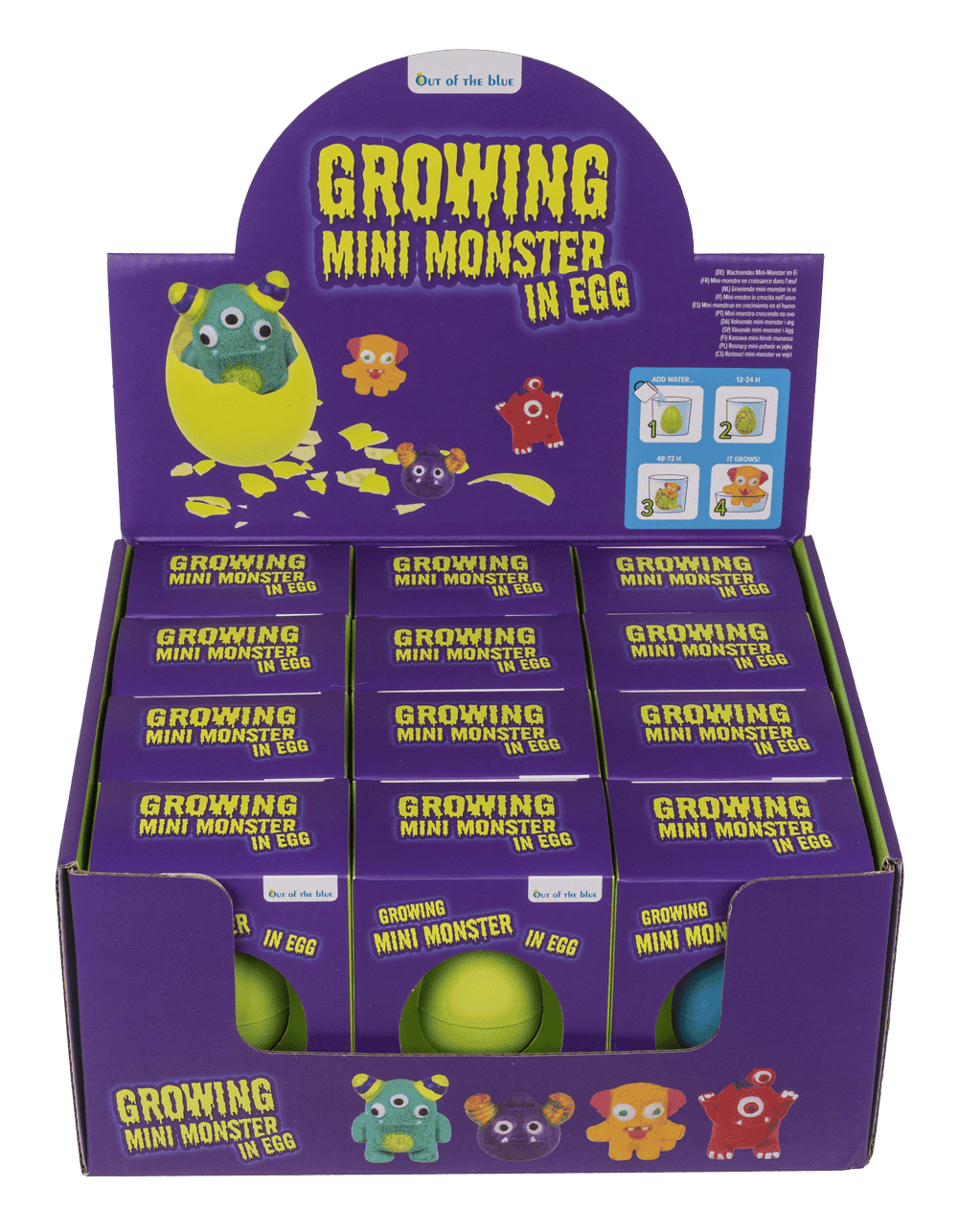 Growing mini monster in egg, 6,5 cm,