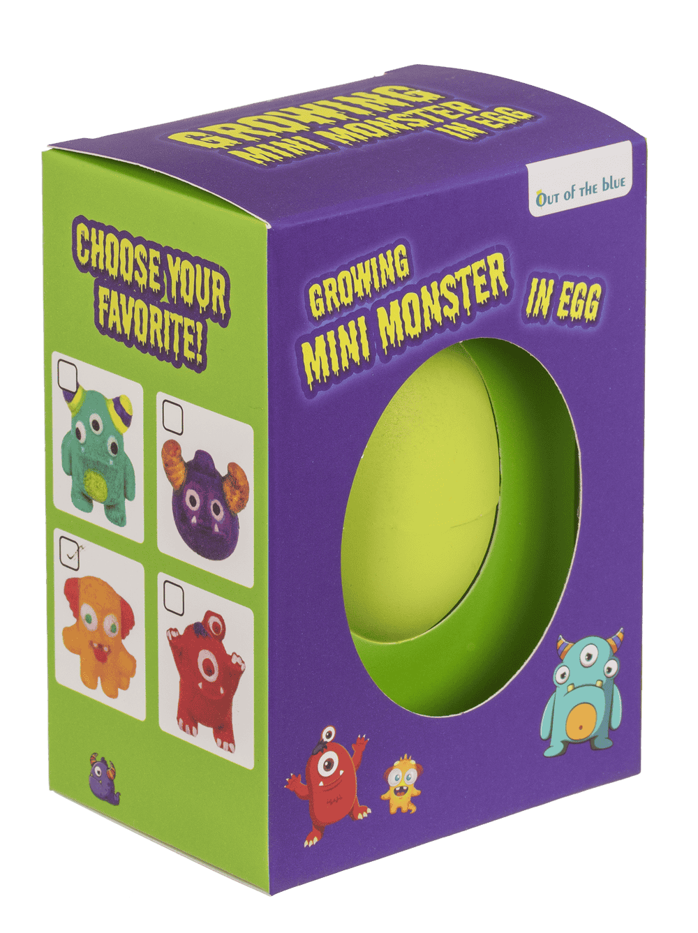 Growing mini monster in egg, 6,5 cm,