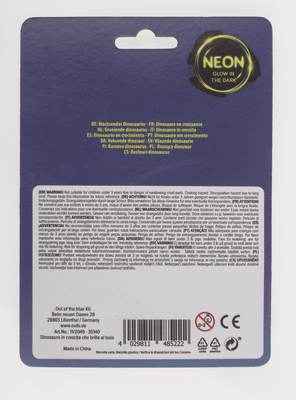 Growing Dinosaur, Glow in the Dark,