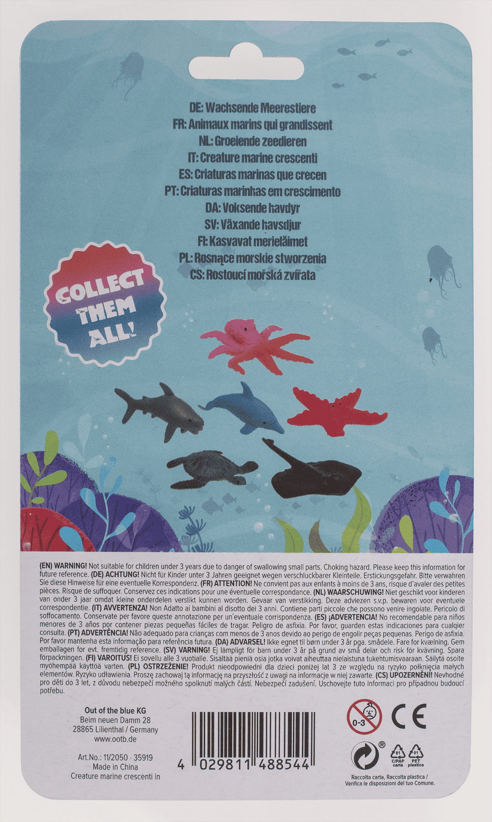 Growing Sea Animals, 10 cm,