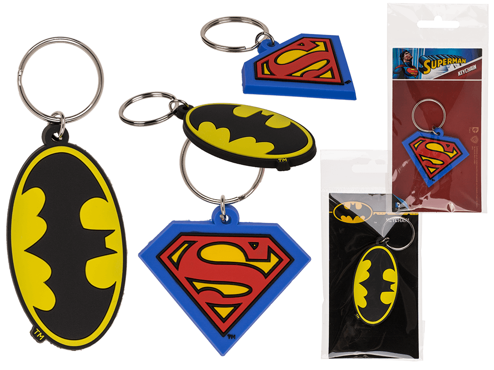 Metal key chain, Superman & Batman,