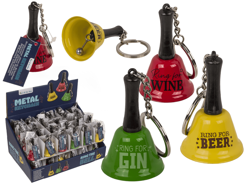 Keychain, Bell - Ring for Wine/Beer/Gin,