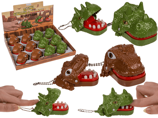 Metal keychain, Biting Dinosaur & Dragon,