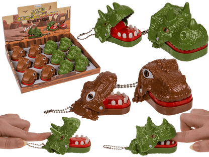 Metal keychain, Biting Dinosaur & Dragon,