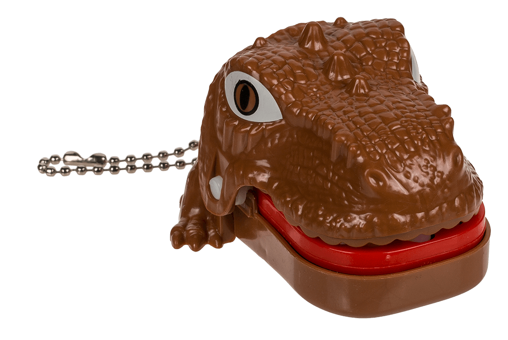 Metal keychain, Biting Dinosaur & Dragon,