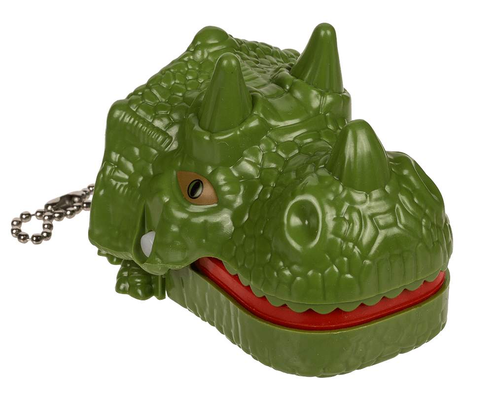 Metal keychain, Biting Dinosaur & Dragon,