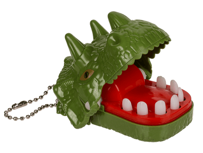 Metal keychain, Biting Dinosaur & Dragon,
