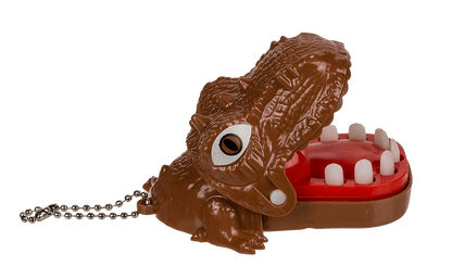 Metal keychain, Biting Dinosaur & Dragon,