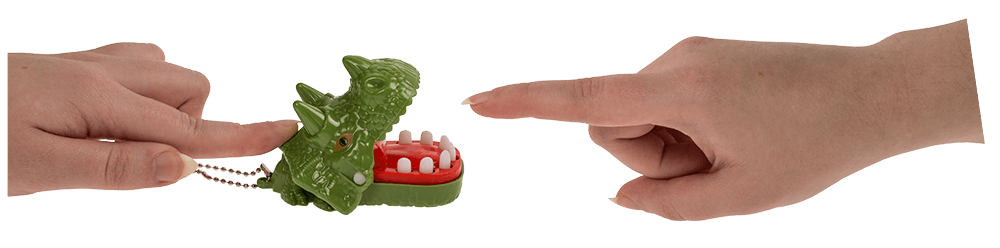 Metal keychain, Biting Dinosaur & Dragon,