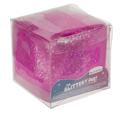 XL anti stress glitter cube, 7,3 cm,