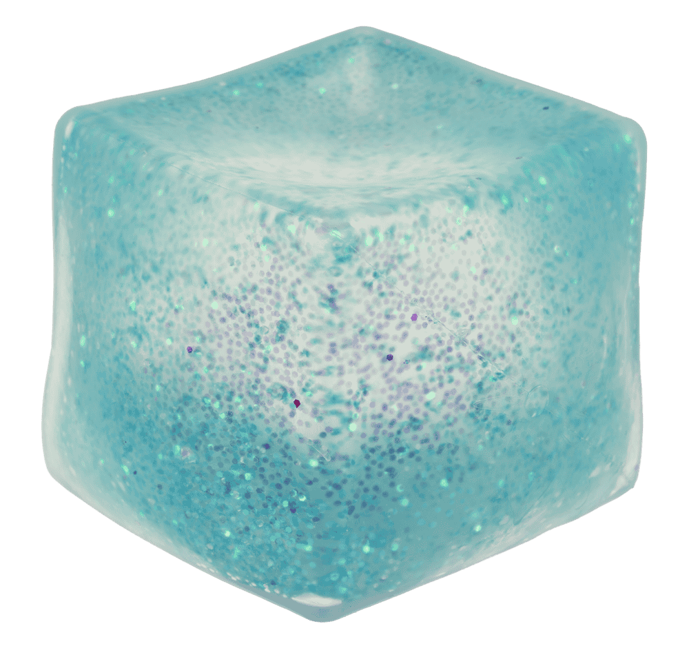 XL anti stress glitter cube, 7,3 cm,
