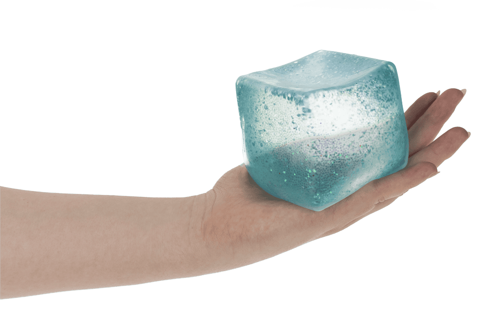 XL anti stress glitter cube, 7,3 cm,