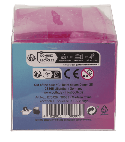 XL anti stress glitter cube, 7,3 cm,
