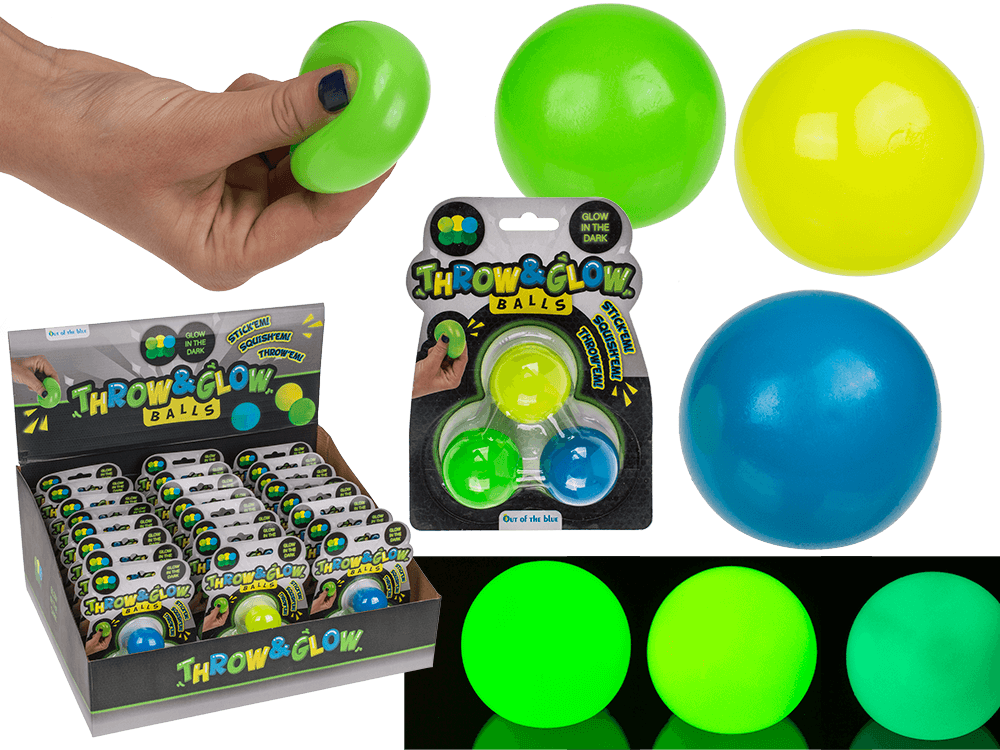 Throw & Glow Balls, 3 pcs p. card, ca. 4 cm,