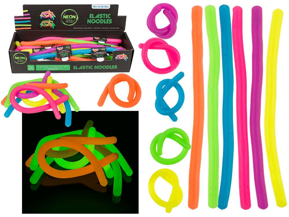 Elastic Noodles, Glow in the Dark, ca. 29 cm,