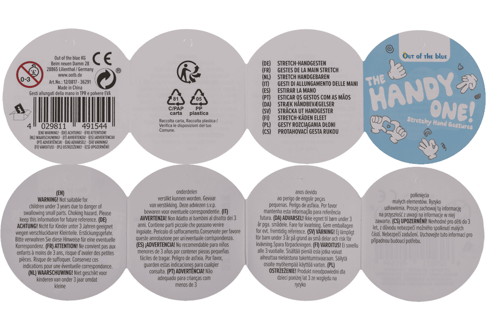 Stretchy Hand Gestures, 9 x 5 x 13 cm,