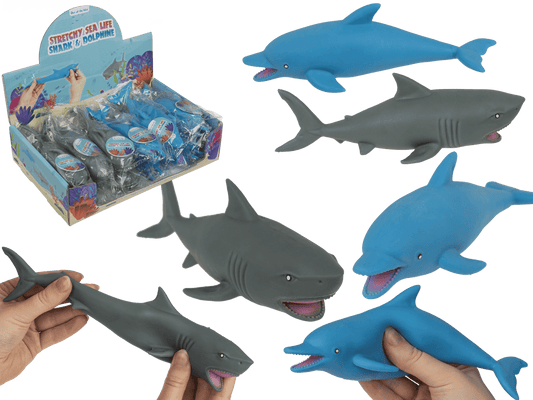 Stretch Shark & Dolphin, with sand filling,