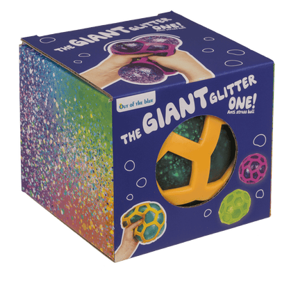 Squeeze-Ball im Gummi-Netz, Glitter,  ca. 12 cm,