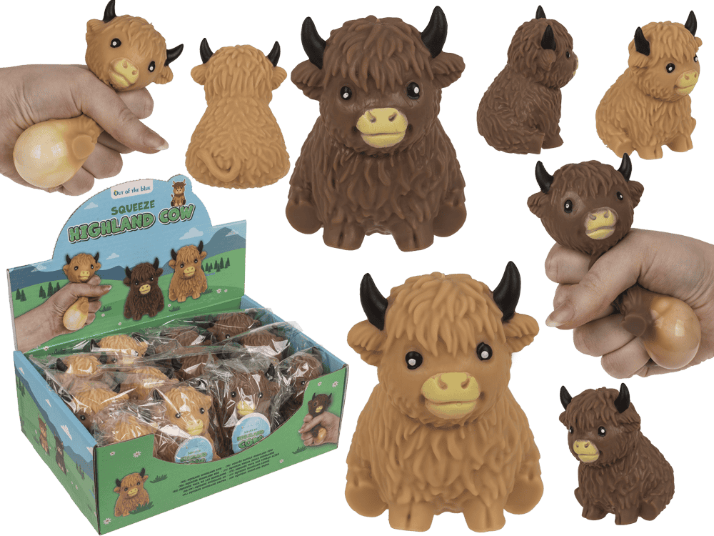 Squeeze Highland Cow, 8 cm,