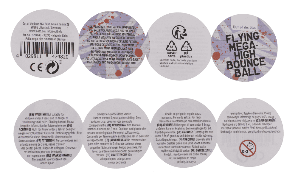 Flying Mega-high Bounce Ball, 7 x 20 cm,