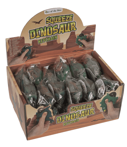Metal keychain, Squeeze dinosaur,