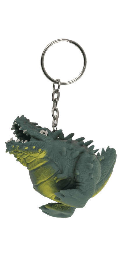 Metal keychain, Squeeze dinosaur,