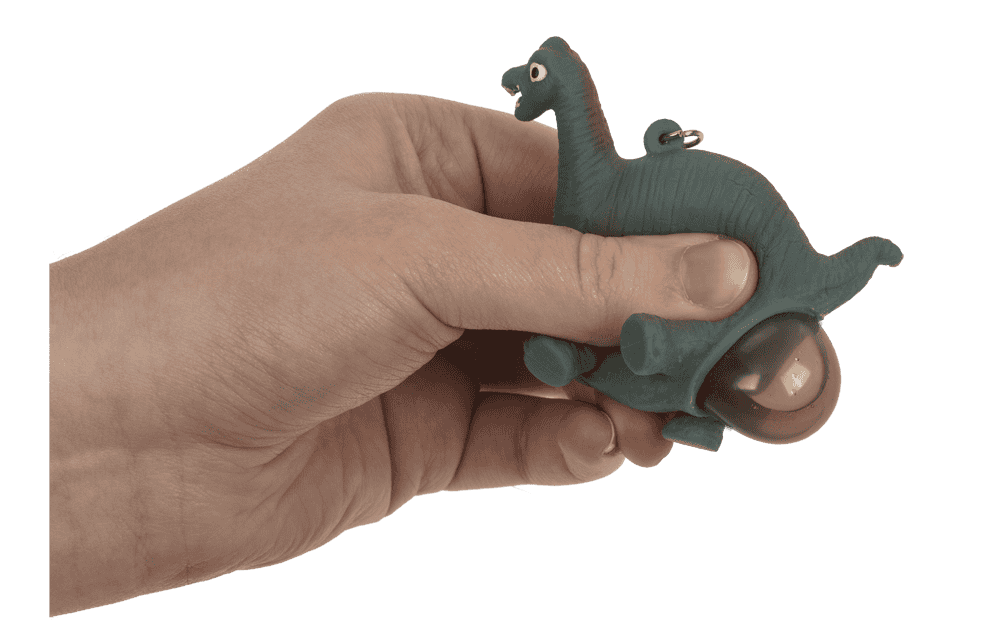 Metal keychain, Squeeze dinosaur,