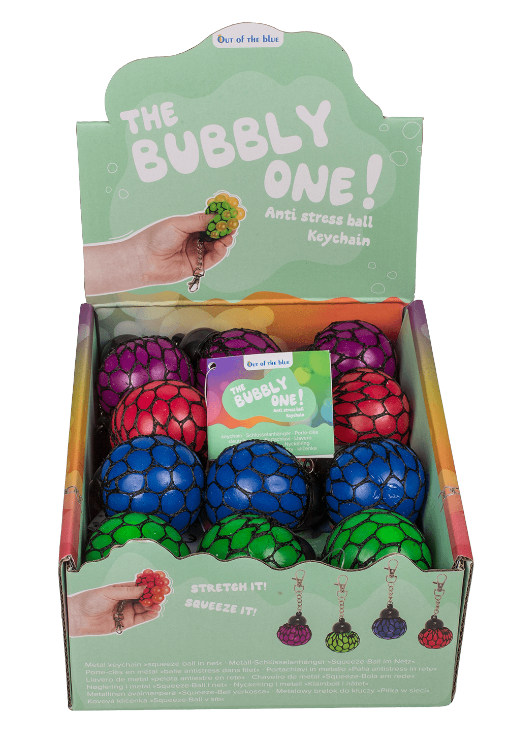 Metal keychain, Squeeze ball in net,