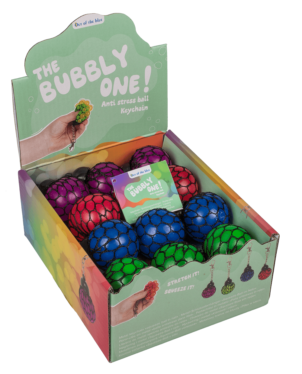 Metal keychain, Squeeze ball in net,