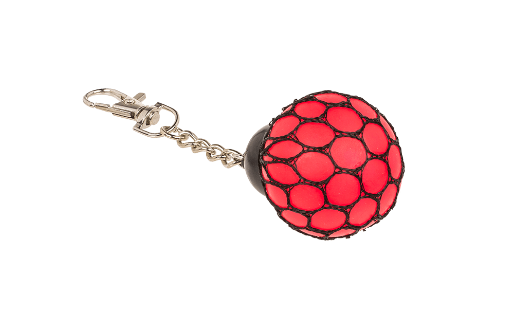 Metal keychain, Squeeze ball in net,