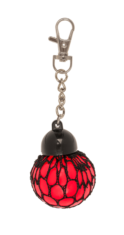 Metal keychain, Squeeze ball in net,