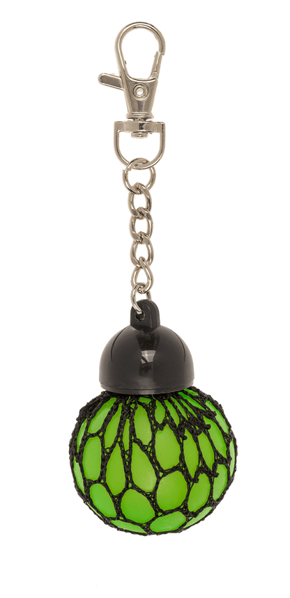 Metal keychain, Squeeze ball in net,