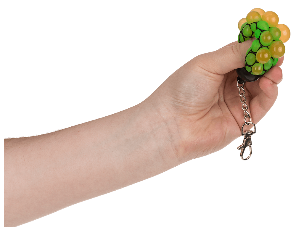 Metal keychain, Squeeze ball in net,