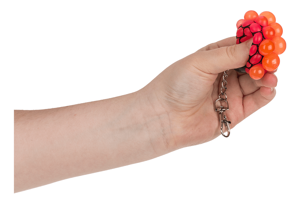 Metal keychain, Squeeze ball in net,