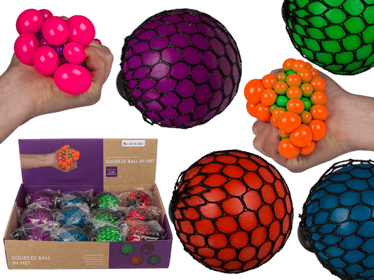 Squeeze ball in net,