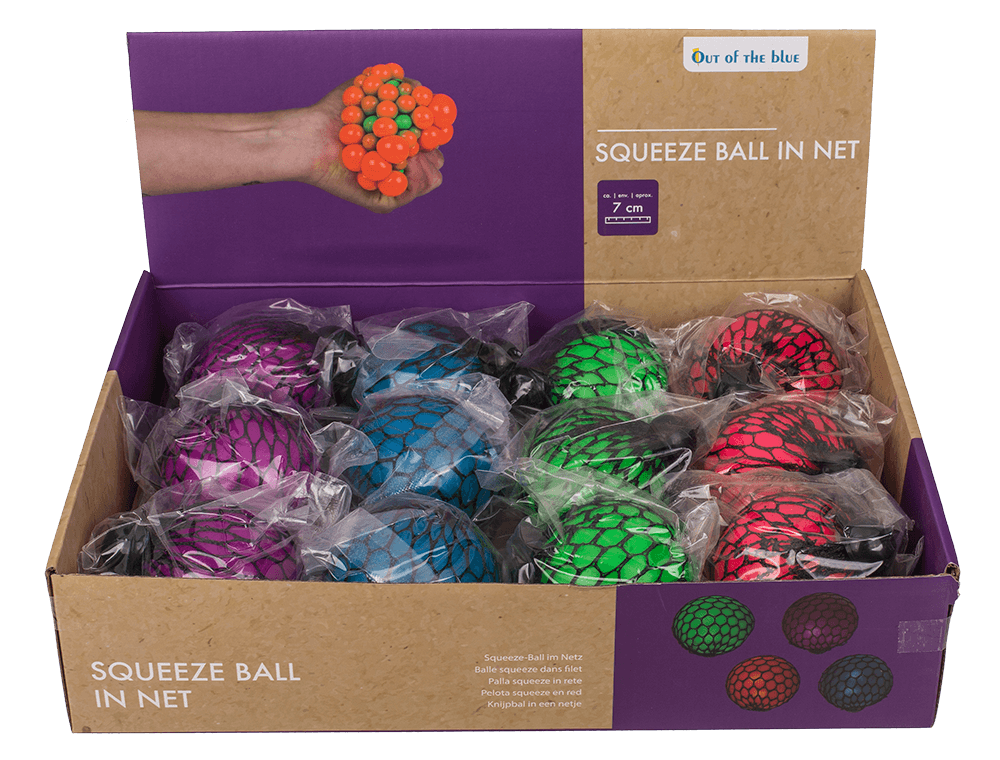 Squeeze ball in net,