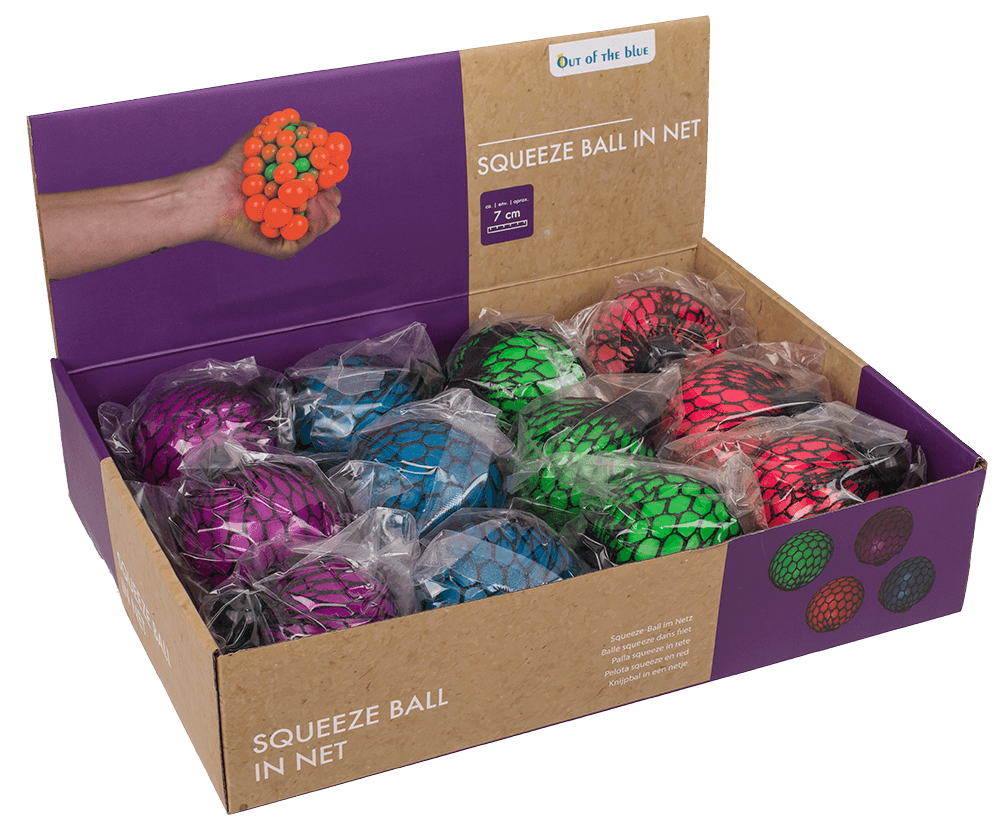 Squeeze ball in net,