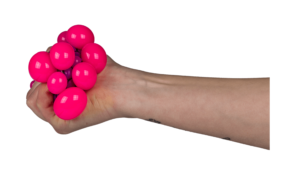 Squeeze ball in net,