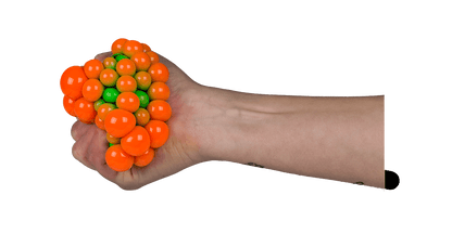 Squeeze ball in net,