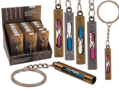 Metal keychain, Fidget Sandglass,