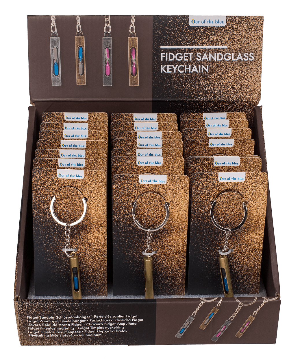 Metal keychain, Fidget Sandglass,