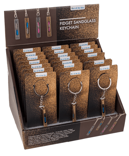 Metal keychain, Fidget Sandglass,