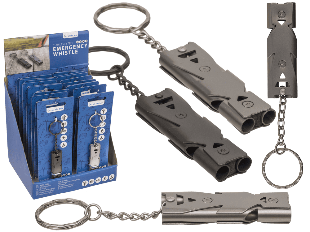 Metal keychain, Emergency Whistle,