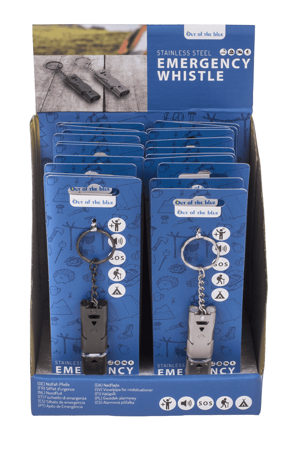 Metal keychain, Emergency Whistle,