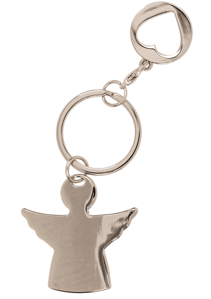 Metal key chain with trolley coin,